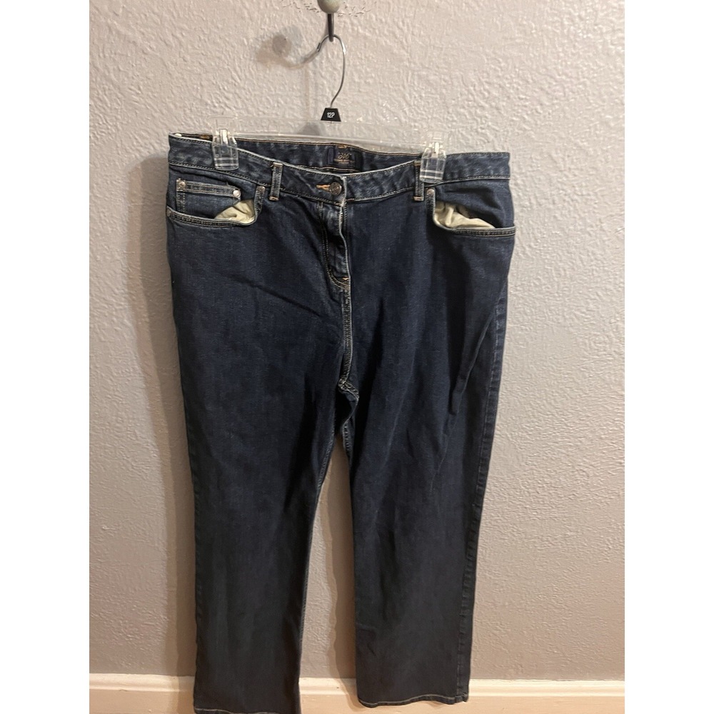 Brooks Brothers 346 Blue Jeans  Stretch‎ Flat Front Straight Womens Size 14